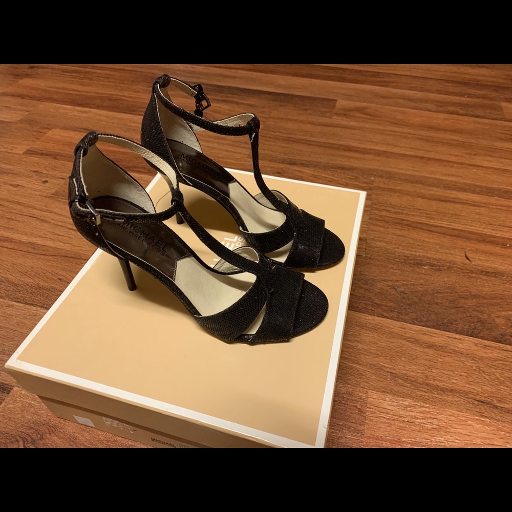 Michael Khors Black Glitter Heels